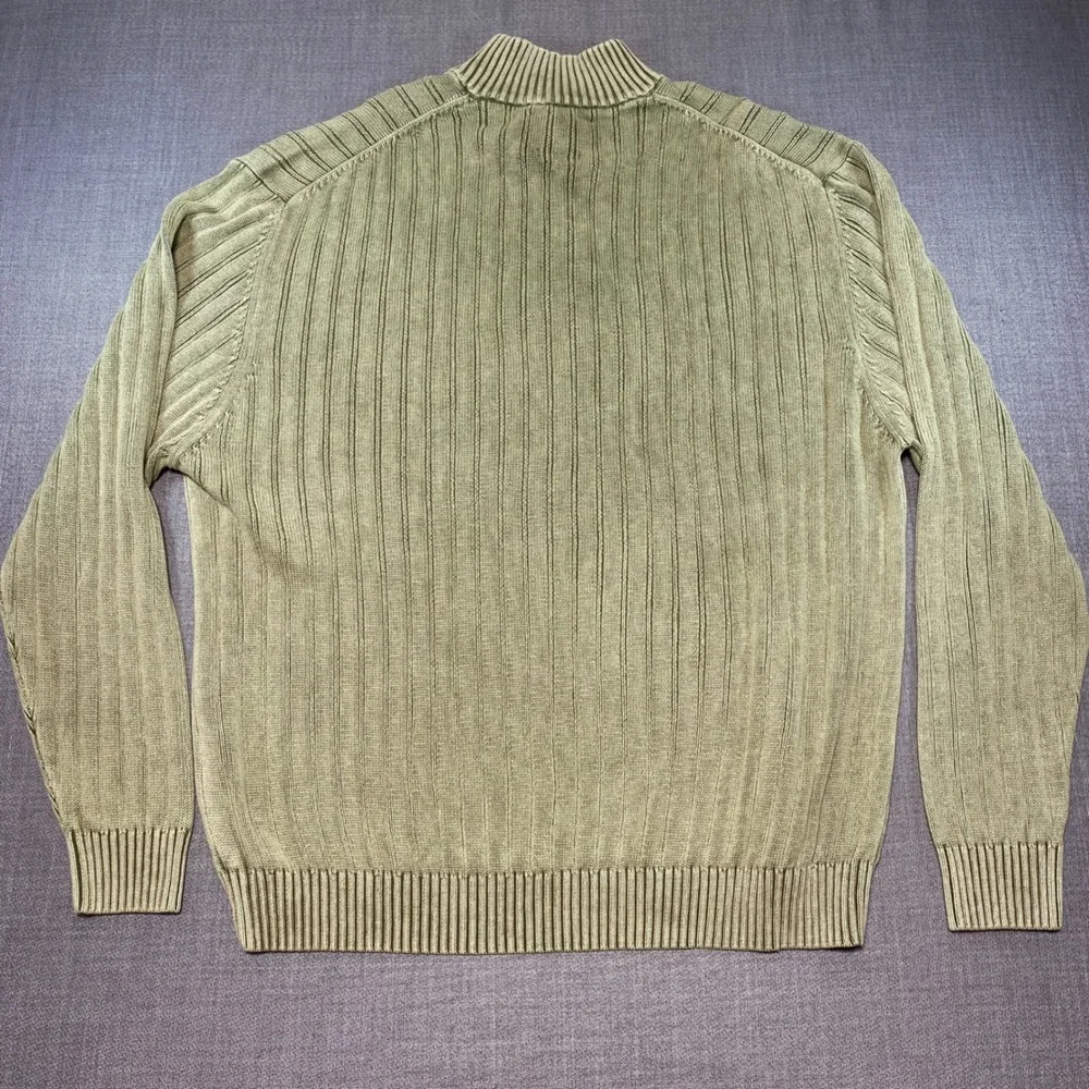 Cooper Jones Mens 2XT‎ Tall Green Ribbed 1/4 Zip Cotton Sweater NWT